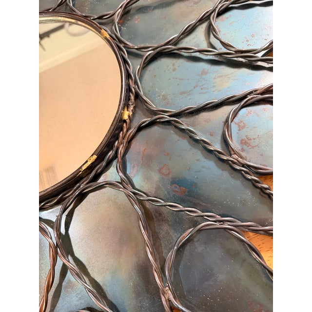 Mid 20th Century French Sunburst Brutalist Mirror in the Style of Line Vautrin For Sale In Miami - Image 6 of 9