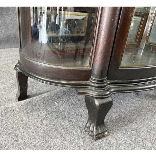 Early 1900s Curio Cabinet With Paw Feet For Sale - Image 10 of 14