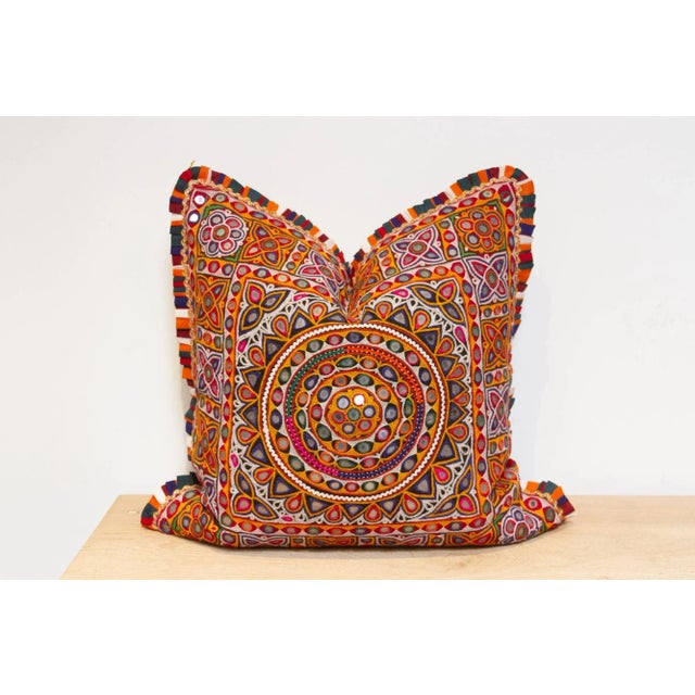 Kiara Rajasthani Embroidered Decorative Pillow For Sale In Los Angeles - Image 6 of 8
