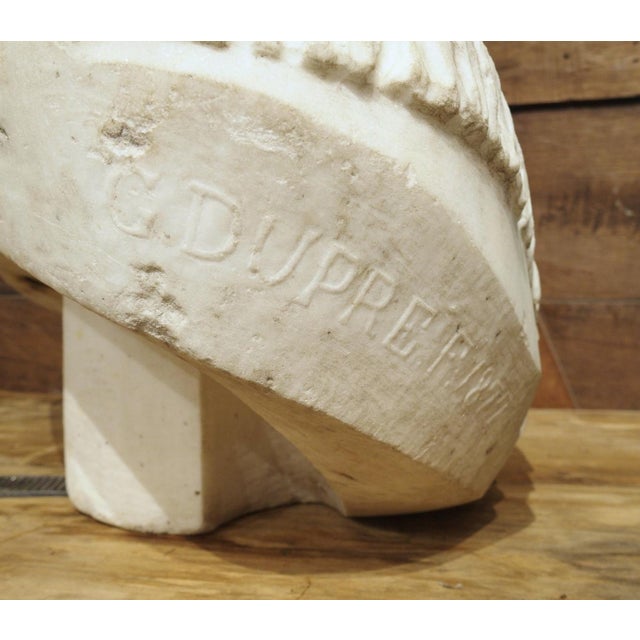 Important Antique Italian Carved Marble Bust of a Woman, by Giovanni Dupré, 1877 For Sale - Image 12 of 12