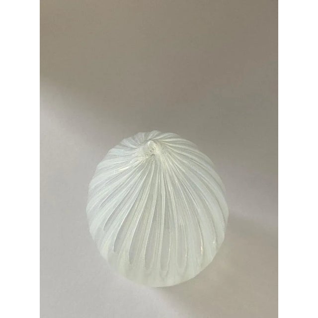 1960s Vintage Opalescent Vertical Swirl Glass Bullet Light Globe With Fitter For Sale - Image 9 of 10