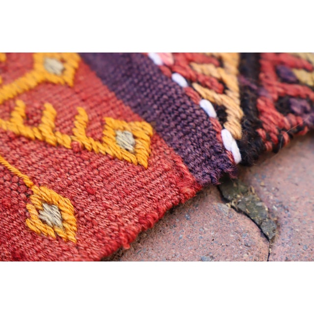 Orange 1970s Antique Anatolian Nomadic Rug For Sale - Image 8 of 9