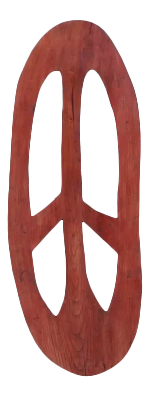 1990's Large Sculptural Handcrafted Wood Peace Sign