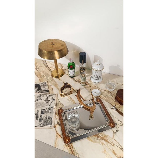 Postmodern Serving Platters in Steel and Veneered Plywood, 1980s, Set of 2 For Sale - Image 17 of 18