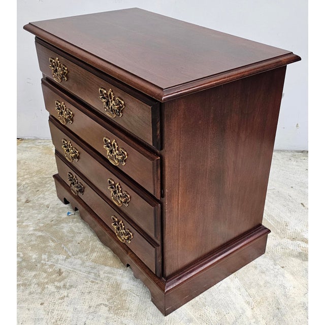 Brown Late 20th Century Chippendale Cherry Bedside Chest of Drawers / Nightstand For Sale - Image 8 of 8