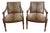 Vintage Pair of Louis XVI-Style Carved Fauteuil Armchairs in Leopard Print For Sale