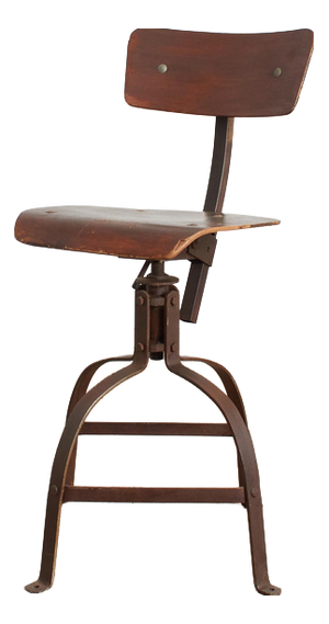 Antique French Model 204 Draughtsmans Desk Chair by Bienaise, 1940s