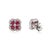 Not Yet Made - Made To Order Cluster Design 925 Silver Ruby & Halo Diamond Stud Earrings by Carat&Her- A Pair For Sale - Image 5 of 9