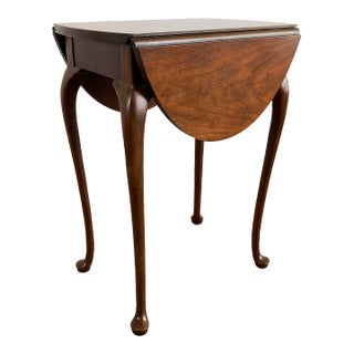 Vintage Baker Queen Anne Style Drop Leaf Table For Sale