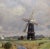 Owen Waters -The Berney Arms Windmill Along the River Yare -Oil Painting For Sale - Image 4 of 11