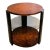 1990s Theodore Alexander Art Deco Style Round Wood and Glass Center / End Table For Sale