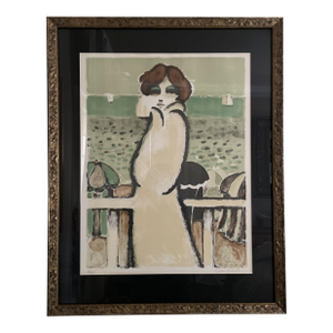 Jean-Pierre Cassigneul (French, B. 1935) Lithograph "Au Bord De Mer" Signed and Numbered