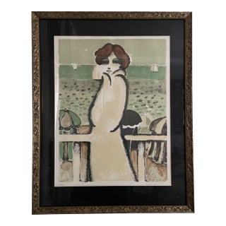 Late 20th Century Jean-Pierre Cassigneul (French, B. 1935) Color Lithograph "Au Bord De Mer" For Sale
