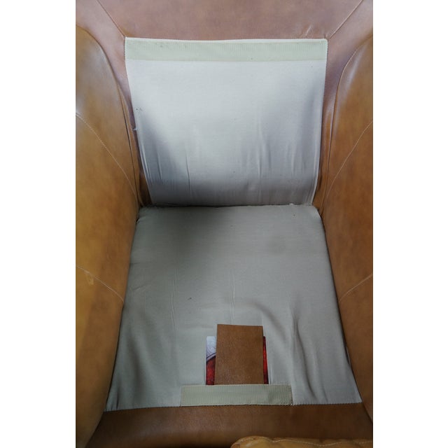 Vintage Rapallo Oversized Leather Club Lounge Reading Library Armchair 45" For Sale - Image 13 of 18