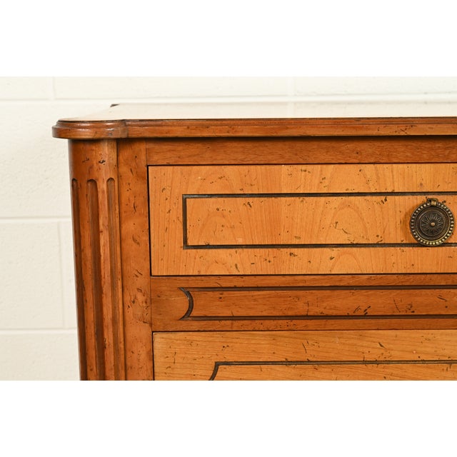 Brown Baker Furniture French Regency Louis XVI Carved Walnut Triple Dresser or Credenza, Circa 1960s For Sale - Image 8 of 17