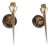 Brass Wall Lights with Pointed Stems, 1950s, Set of 2 For Sale