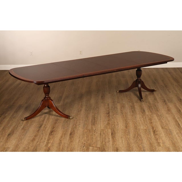 Traditional Henkel Harris Mahogany Double Pedestal Dining Table For Sale - Image 3 of 18