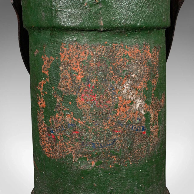 1900s Victorian Antique Household Carry, English, Canvas, Leather, Storage Bucket For Sale - Image 6 of 11