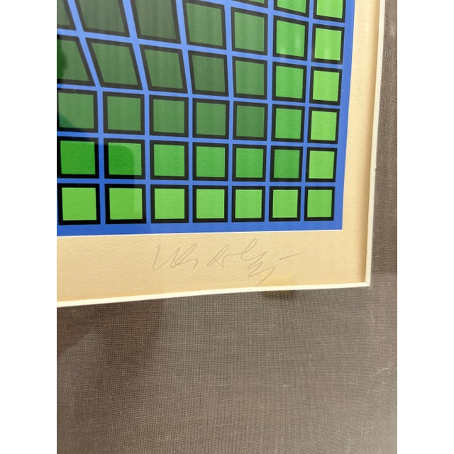 Paper Victor Vasarely "Composition" Large Scale Signed Abstract Op Art Serigraph For Sale - Image 7 of 8