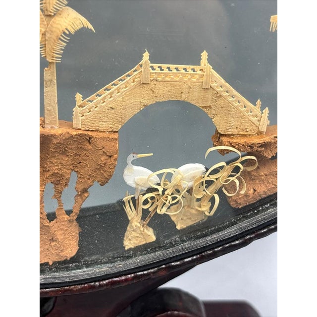 Asian Diorama Cork Behind Glass, 1890s For Sale - Image 3 of 12