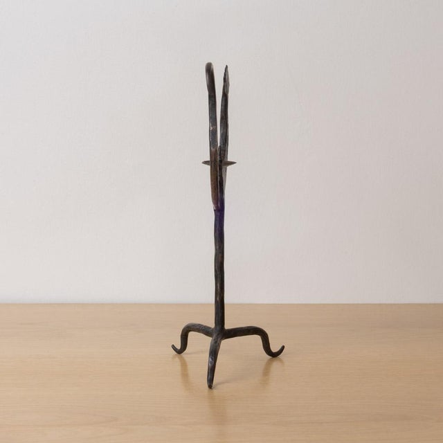 1950s 1950s French Iron Rooster Candlestick For Sale - Image 5 of 13