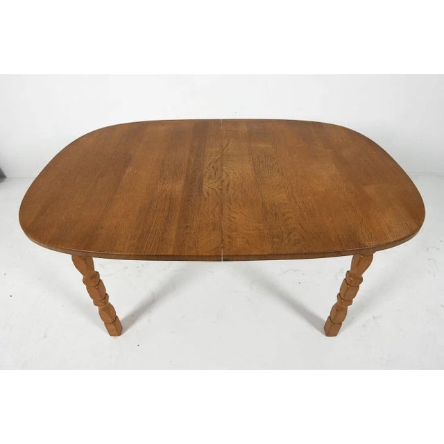 1970s 1970s Vintage Danish Oval Oak Dining Table in Manner of Henning Kjærnulf For Sale - Image 5 of 10