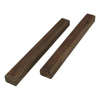 Chinese Pair Natural Wood Grain Patina Rectangular Paperweights For Sale