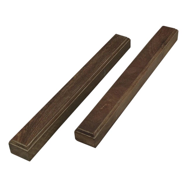 Chinese Pair Natural Wood Grain Patina Rectangular Paperweights For Sale