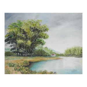 Contemporary Impressionist Lakeside Cottage Landscape Painting