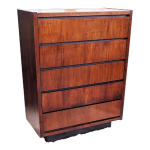 Mid Century Modern Lane Brutalist 1970s Tallboy Dresser Storage