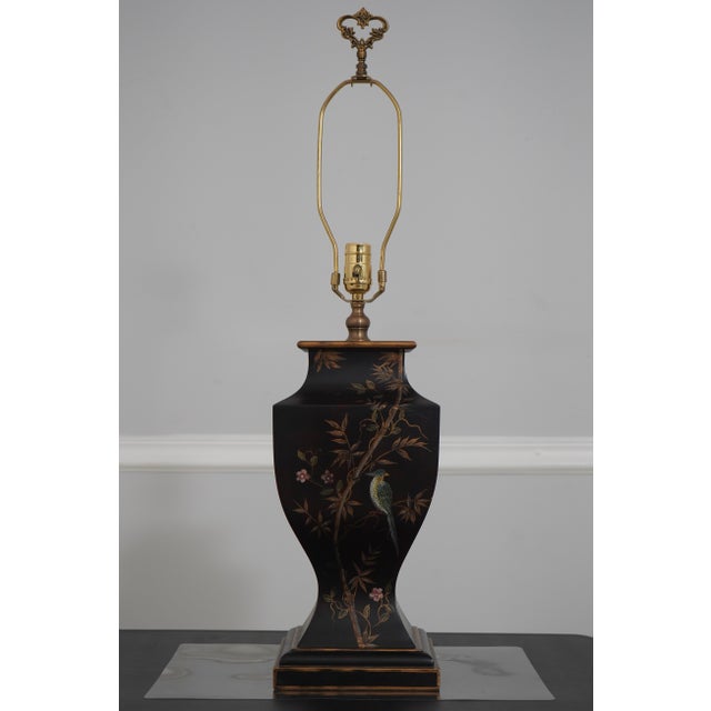 Chinoiserie 1990s Bradburn Chinoiserie Decorated Table Lamps - Pair For Sale - Image 3 of 12