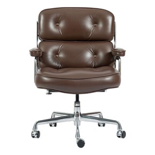 Eames Herman Miller Time Life Brown Leather Office Chair 2017 For Sale