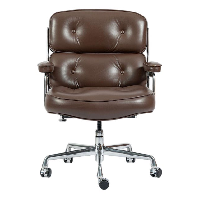 Eames Herman Miller Time Life Brown Leather Office Chair 2017 For Sale