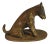 Vintage Asian Bronze Dog Fox Scroll Weight Holder For Sale