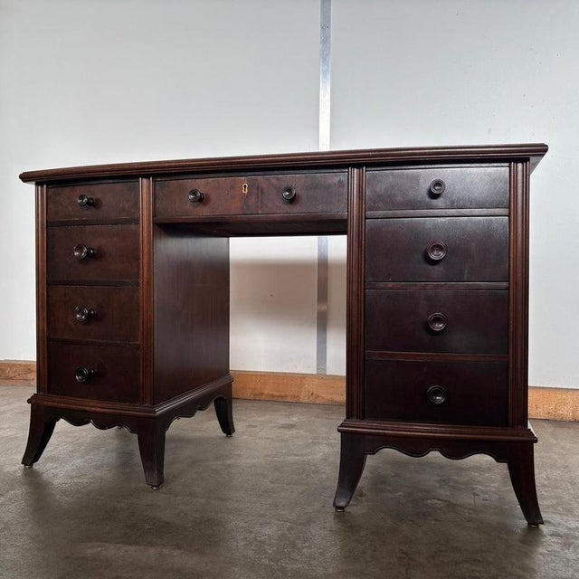 Vintage Mahogany Desk, 1950s For Sale - Image 3 of 8