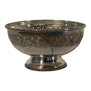 Vintage Sterling Silver Anglo-Indian Repoussé Bowl - 5" Diameter - British Raj