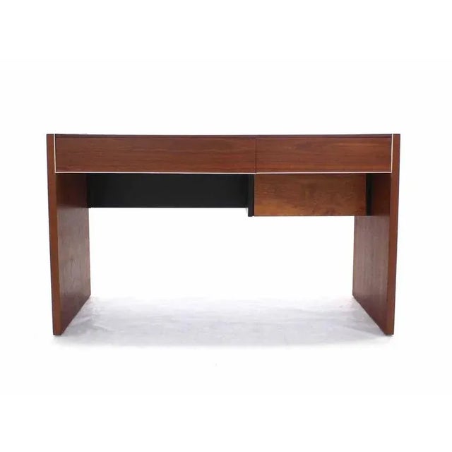 Wood Mid Century Modern Hidden File Drawer Glenn California Walnut Writing Table Desk For Sale - Image 7 of 10