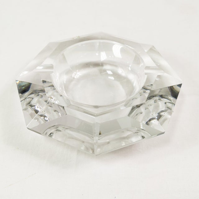 Mid-Century Modern Large Vintage Crystal Ashtray from Val Saint Lambert, 1960s For Sale - Image 3 of 10