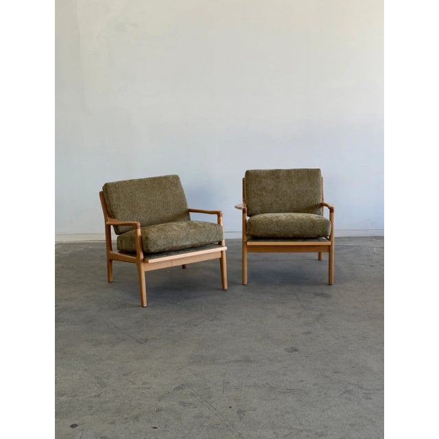Mid-Century Modern Made to Order Sculptural Loungers -Pair - Alder For Sale - Image 3 of 12