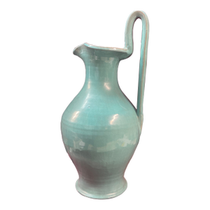 1930s Waymon Cole Art Pottery Turquoise Rebecca Pitcher Base
