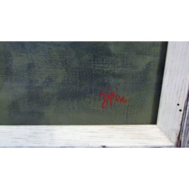 Modernist "Oriental Bird Cage" Oil Painting on Canvas by Martin Zipin For Sale In Philadelphia - Image 6 of 10