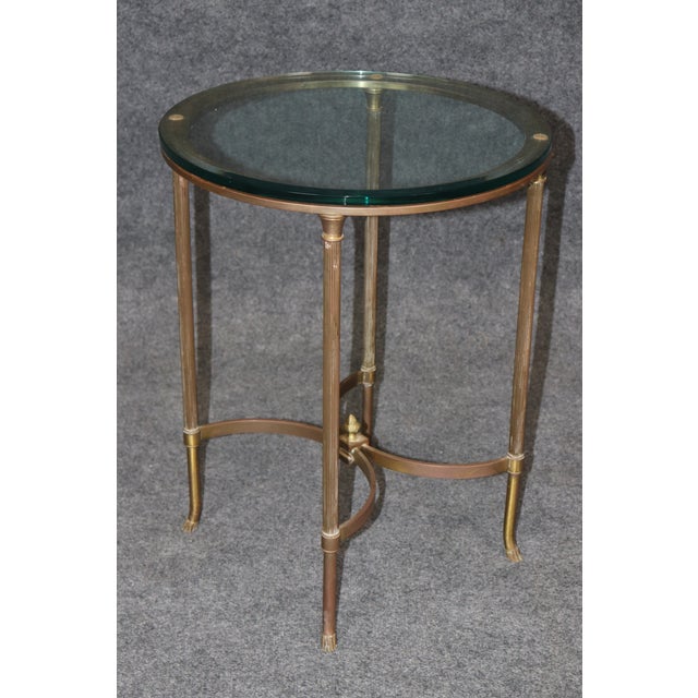 Brass Directoire Style Glass Top End Table For Sale In Philadelphia - Image 6 of 8