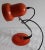 Vintage Adjustable Orange and Black Metal Lamp, 1970s, in Good conditions. Designed 1970 to 1979 European Plug (up to...