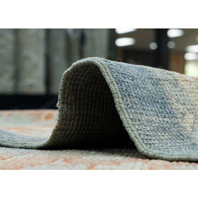 Blue Turkish Oushak Rug 9'10" x 13'9" #18607 For Sale - Image 8 of 8