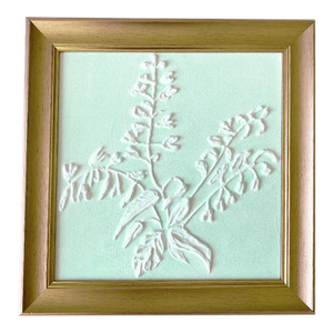 Plaster Flower Wall Art – Bas Relief by Tatiana Duperault Wabi Sabi Japandi Decor, Framed