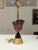 Metal Amethyst Fluted Glass Table Lamp With Black Cone & Brass Base For Sale - Image 7 of 7