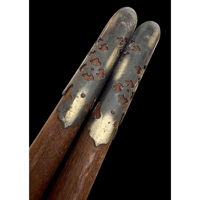 Meiji Japanese Folding Screen Byobu 2 Panel Antique Late 19th Century Silver Leaf Framed For Sale - Image 11 of 18
