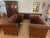 VIntage Pair of Ralph Lauren Home Brompton Leather Sofas-Cognac Leather, Nailhead Trim & Custom Upholstery For Sale - Image 9 of 17