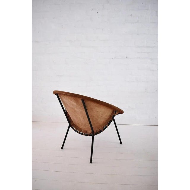 Metal Vintage Balloon Easy Chair in Suede, Hungary, 1960s For Sale - Image 7 of 14