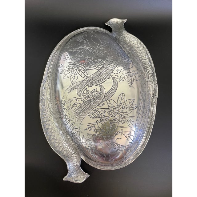 Arthur Court Arthur Court 1986 Pheasant & Quail Large Oval Platter Tray For Sale - Image 4 of 11